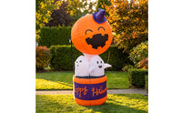Inflatable with Pumpkin and Ghosts Inflate Pumpkin Ghost Inflatable Yard Decoration Self-Inflating Eye-Catching