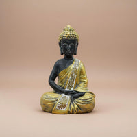 Gold Buddha Statue Carved Details Resin Buddha Figurine Indoor Outdoor Use