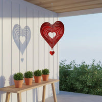 Heart Air Twirler Rotator Easy to Hang Heart Ornament Rotator Shiny Yard Decor for Garden