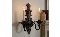 Double Scroll Candle Sconce Ornate Home Decor Scrollwork