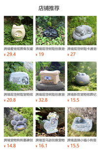 工厂跨境宠物殡葬纪念爱心天使墓碑猫咪狗狗带相框心形祭祀牌摆件