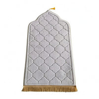 Arched Floor Mat Hanging Loop Embossed Lattice Mat Fringed Hem