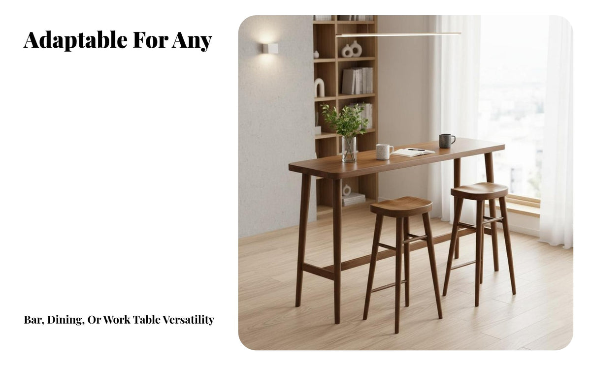 Counter Height Table with Stools Nordic Design Narrow Sofa Rear Sofa Table Minimalist & Aesthetic High Top Dining Set for Renters, Home Bar, Balcony