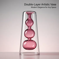 Double Layer Glass Vase: Modern Minimalist Home Decor