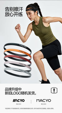 MACYO Sweatband for Men and Women - Nylon Sports Headband for Running and Exercise
