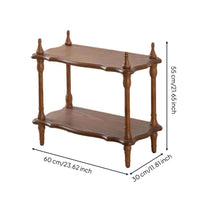 Wooden Shelf with Two Tiers Sturdy Vintage Wood Shelf Multifunctional
