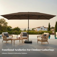 Triplecover Sun-Protective Protection Large Vented Awning Rain and Sun Resistant Patio Umbrella for Homeowners, Families, Courtyard, Backyard