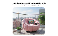 Pumpkin-Shaped Armchair 360° rotate Pumpkin-Shaped Seat with Footstool Soft and Breathable Ergonomic Design for Readers, Bedroom
