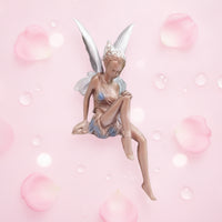 Seated Fairy Figurine with Butterfly Wings Decorative Sitting Fairy Figurine Compact Ornament Whimsical for Courtyard