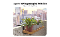Hanging Railing Planter Box sturdy Wood Construction Adjustable Railing-Mounted Shelf Weatherproof Easy Installation for Patio