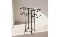 Double Rod Clothes Rack Metal Clothes Rack with Wheels Versatile for Bedroom