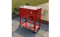 Insulated Rolling Cooler Easy to Clean Outdoor Storage Water Resistant