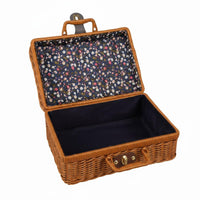 Vintage Design Suitcase With Handle Wicker Gift Box Handmade Look