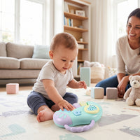 Piano Toy with Handle Light-up Handheld Piano Portable for Little Ones, Infants, Diaper Bag, Nursery