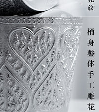 泰国进口金属冰酒桶手工心形纹香槟桶家用红酒冰桶酒吧ktv冰块桶