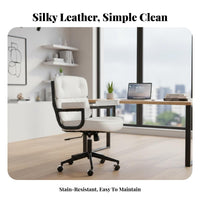 Soft Upholstery Upholstered rotating Armchair Modern design paddinged Armchair Rolling Casters Task Chair Ergonomic rearrest for Students, Women, Girls, Study Room, Bedroom