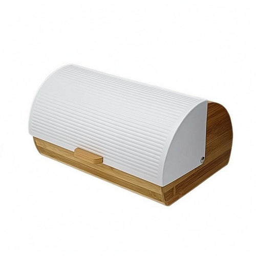 Bamboo Bread Box Wood-Grain Flip-Lid Bread Box Rectangular