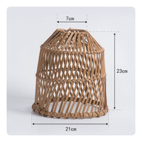 Woven Rattan Lampshade Handmade Woven Hanging Light Rustic for Restaurant, Hotel