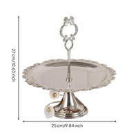Dessert Stand with Handle Polished Serving Tray Round for Buffets, Party Hosts