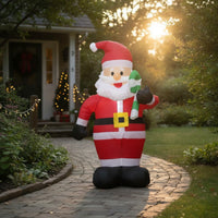 Inflatable Decoration with Candy Cane Indoor Christmas Inflatable Santa Inflatable Santa Outdoor Festive for Homeowners, Yard