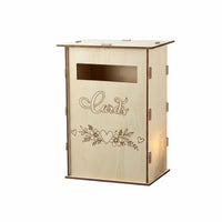 Wooden Wedding Card Box Easy Assembly Envelope Holder Vintage Design for Couples