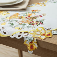 Easter Table Runner Embroidered Rooster Table Placemat Festive Dining Table Decoration Rustic Charm Table Mat for Home Kitchen Party