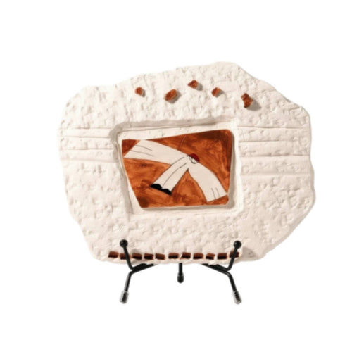 Bird Desktop Ornament Textured Statue with Metal Stand Modern for Shelf