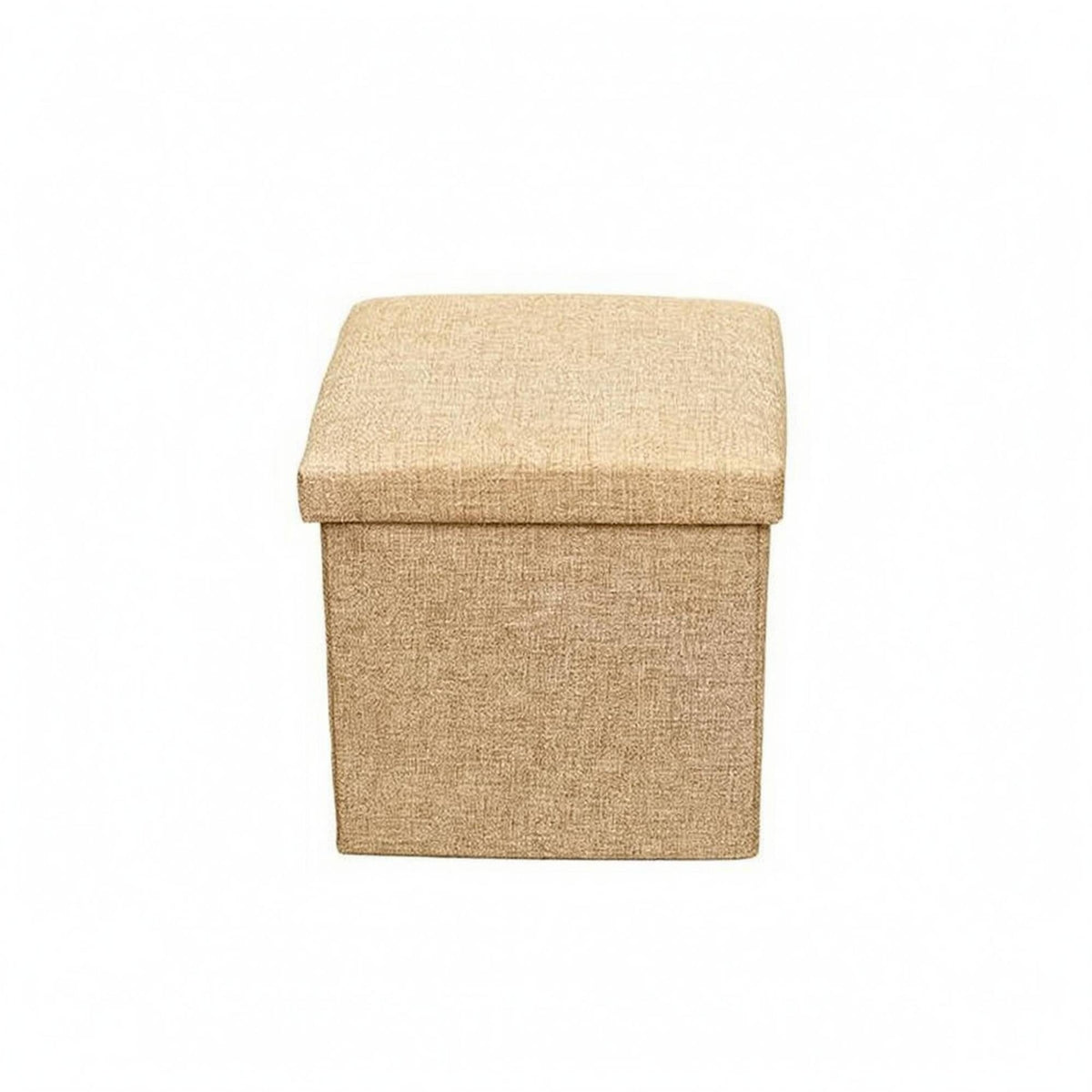 Foldable Storage Ottoman Padded Top Upholstered Storage Ottoman Space Saving