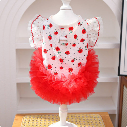 Ruffle Tutu Dog Dress Lightweight Tutu Dog Skirt Warm-Season Summer Design