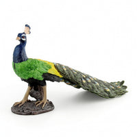 Peacock Figurine Hand-Painted Peacock Statue Bird Figurine Detailed Decor Nature-Inspired for Collectors, Shelf, Display Cabinet