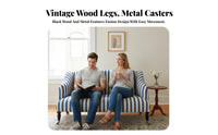 French Country Design Highrear Wooden Frame Settee Vintage design Small Sofa Latex padding Loveseat Breathable Fabric for Apartment Dwellers, partners, Homeowners, perusing alcove, Lounge Area, Bedroom, Office