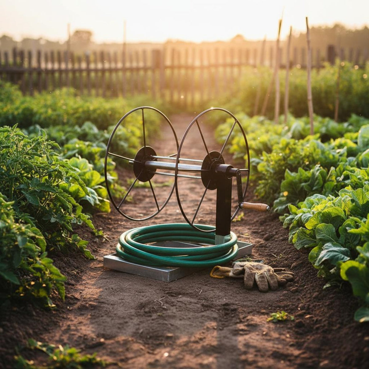 Irrigation Hose Reel Tangle-Unrestricted Winding Hand Crank Hose Winder