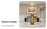 Soothing Sounds Large Circulating Water Landscape Ornament Creates Tranquil Atmosphere Floor Standing Waterfall Fountain Long-Lasting Resin Construction Cascading Rock Fountain Atomizer Effect for New Homeowners, Business Owners