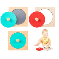 Montessori Geometric Shape Mirror Board Early Learning Toy