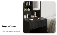 Space-Saving Design Vanity Desk with Hutch Modern Aesthetic Dressing Table Multi-Compartment Storage Makeup Station High Capacity for Women, Young Adults, Teenagers, Small Areas, Apartment Living, Closet Area