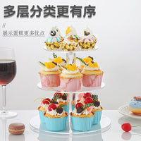 跨境内销透明塑料亚克力蛋糕架多层展示架结婚生日派对甜品展示架