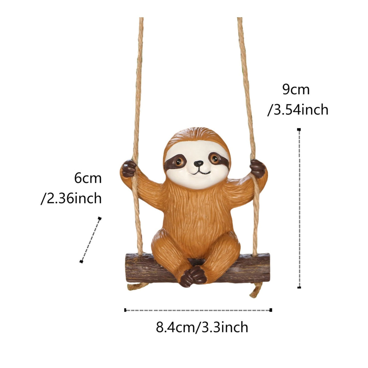 Sloth on Swing Ornament Great Gift Idea House Decoration for Garden