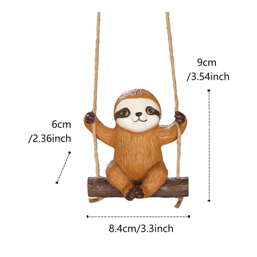 Sloth on Swing Ornament Great Gift Idea House Decoration for Garden