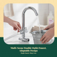 Wall-mounted brass kitchen faucet