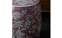 Drum Stool Embossed Ceramic Accent Table Versatile for Bedroom