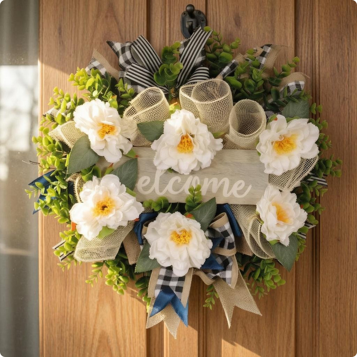 Eucalyptus Leaf Wreath True to Life Welcome Wreath Easy to Clean