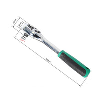 3/8-Inch Ratchet Wrench with Sockets Cushioned Ratchet Wrench Chrome Tool Comfortable Grip for Diyers, Mechanics, Cyclists, Workshop, Tight Confined Areas, Two-Wheeler Maintenance