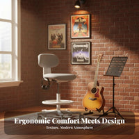 Adjustable Guitar Chair with Footrest Space-Saving for Music Practice, Teenagers