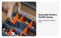 Removable Bin Organizer Portable Hardware Box Secure Latches for Garage, Vehicle