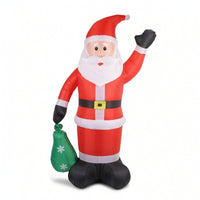Inflatable Santa with Sack Waving Inflatable Santa Outdoor Festive for Homeowners, Yard, Front Lawn