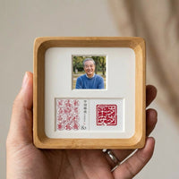 Picture frame 10x10, solid wood picture frame 12x12 cm, real wood square tabletop stand, for family photos & wedding photos