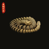 黄铜响尾蛇活动关节仿真做旧立体蛇摆件古法微景观工艺品蛇年摆件