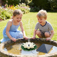 Solar Fountain Floating Landscape Outdoor Garden Pond Water Feature with Lotus Leaf Flower Design