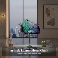 Transparent flowerrear High Stool Adjustable Height Transparent Pedestal Chair 360° rotating Modern Look for Adults, Restaurant