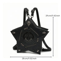 Star-Shaped Bag Structured Celestial Handbag Embossed Backpack for Cosplayers, Night Outings